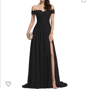 Off Shoulder Prom Dresses Long Formal Evening Gown